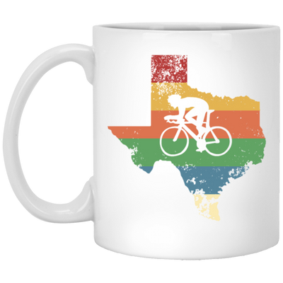 Retro Texas Biker Love Mountain Biking Distressed White Mug