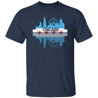 Chicago Skyline Shirt Silhouette IL City Flag Gift