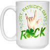 Rock Lover, St Patricks Day, Sign Of The Horns Hand Logo Gift White Mug