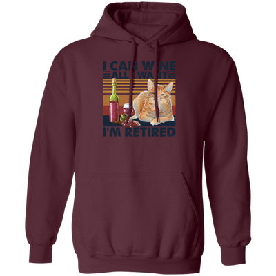 I Can Wine All I Want, I'm Retired Retro, Retirement Pullover Hoodie