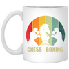 Love Chess, Love Boxing, Chess Boxing Vintage Gift, Love To Do Boxing Gift White Mug