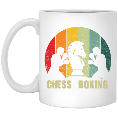 Love Chess, Love Boxing, Chess Boxing Vintage Gift, Love To Do Boxing Gift White Mug