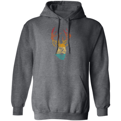 Head Deer Vinatge Head Deer Design For Animal Lover Pullover Hoodie