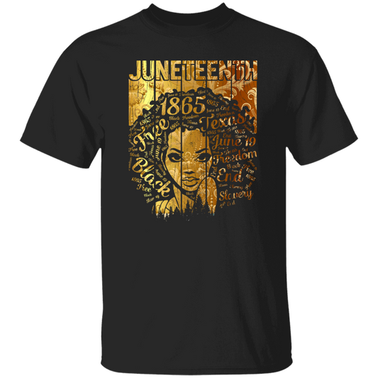 Black Woman 1865 Juneteenth, Natural Hair Black Hair Gold Style