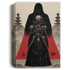 A Warrior Samurai Skull Vader Fantasy Style Tarot Card Red Black Grey, Japanese Samurai And The War