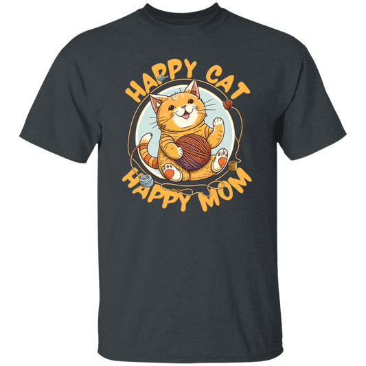 Love Cute Cat, Happy Cat, Happy Mommy, Best Cat Ever, Cat With Ball Of Knitting Wood Unisex T-Shirt