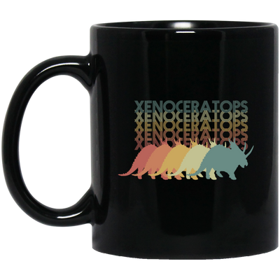 Retro Xenoceratops Silhouettes, Vintage Dinosaurs