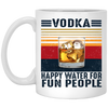 Vodka Lover, Happy Water For Fun People, Love Vodka Retro White Mug