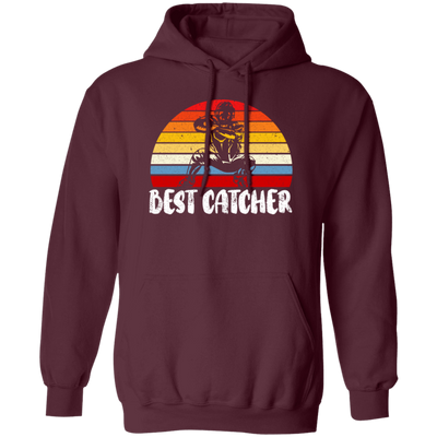 Baseball Catcher, Catcher Gift, Retro Catcher Gift, Love Retro Baseball, Catcher Vintage Pullover Hoodie