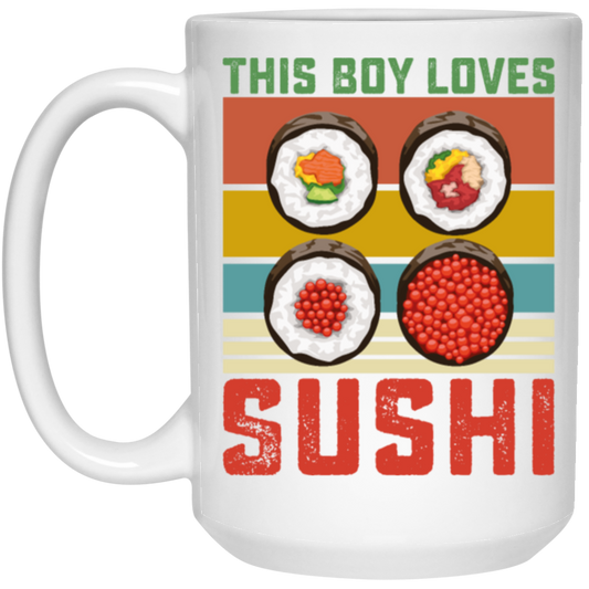 Sushi Lover, Japanese Food Love Gift, Retro Sushi Lover Gift, Best Japanese White Mug