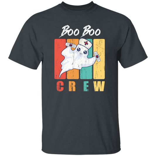 Retro Cute Boo, Boo Boo Crew Nurse Ghost Kawaii Halloween Costume Unisex T-Shirt