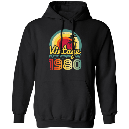 Love 1980 Gift, Retro 1980 Gift, Vintage 1980 Gift, 1980 Birthday Gift, Hawaii Lover Gift Pullover Hoodie