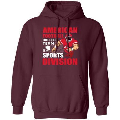 Love Rugby, American Football Gift, American Sport, College Team, Sports Division Pullover Hoodie