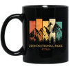 Retro Zion Park, National Park Lover, Best Zion Ever, Zion Mountain Gift Black Mug