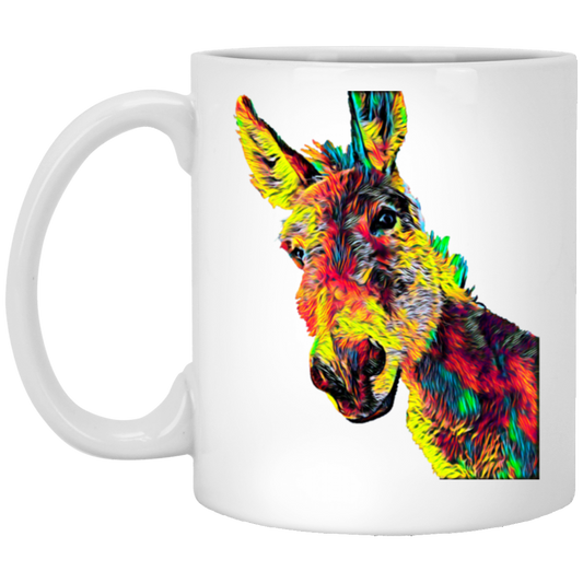 Donkey Colored Design Jackass Mule For Animal Lovers Owners True Friend Colorful White Mug