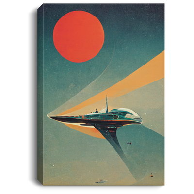 Retrofuturist Space Ship, Sun In The Background, Love Retrofuture, Return To Time, Big Red Sun