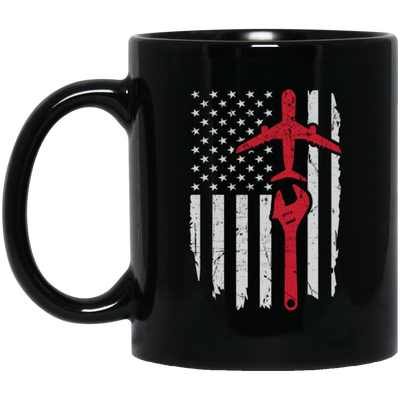 Airplane Mechanic Apparel Aircraft American Flag