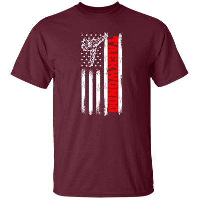 American Taekwondo, American Flag, Love Taekwondo In American, Best Sport In US Unisex T-Shirt