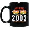 Anniversary 2003 Gift, Awesome Since 2003, Tropical Love, Limited Edition Black Mug