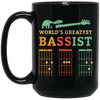 Retro Bassist Dad, Guitar Dad Gift, Love Music, Best Of Music Black Mug