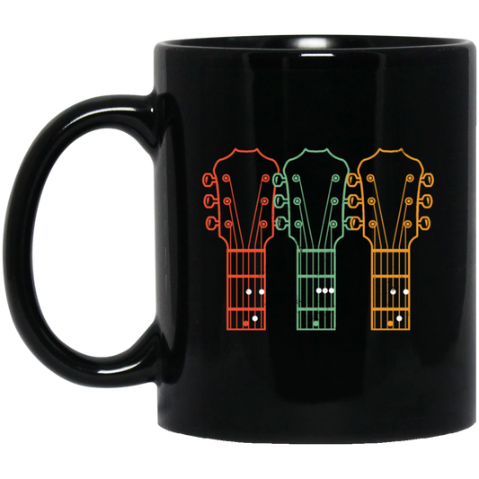 Retro Guitar Dad, Dad Guitar Chords Black Mug