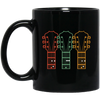 Retro Guitar Dad, Dad Guitar Chords Black Mug