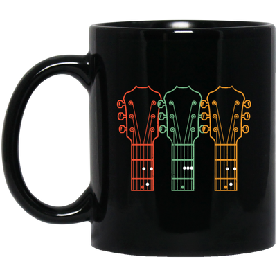 Retro Guitar Dad, Dad Guitar Chords Black Mug