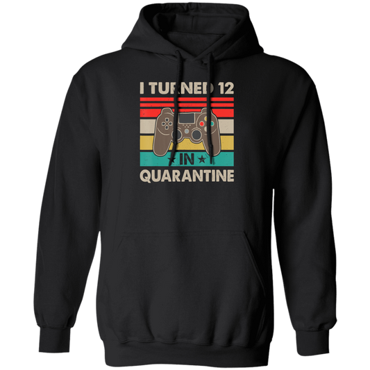 I Turned 12 In Quarantine Vintage 12th Birthday Pullover Hoodie