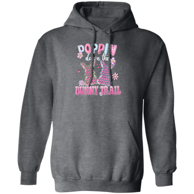 Love Bunny, Poppin Down The Bunny Trail, Pinky Bunny Gift, Funny Bunny Pullover Hoodie