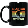 Spartan Strong, Force We Are Stronger, Vintage Spartan, Spartan Retro Style Black Mug