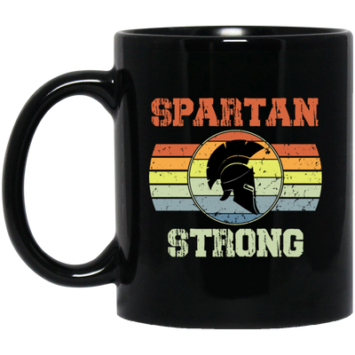 Spartan Strong, Force We Are Stronger, Vintage Spartan, Spartan Retro Style Black Mug