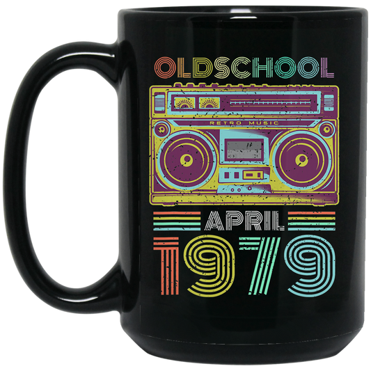 Birthday Gift April 1979, Love Cassette 1979 Black Mug