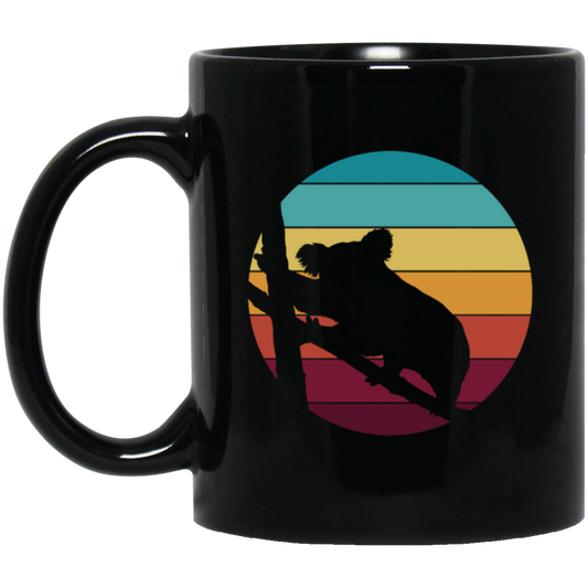 Shadow Of Cute Koalas Symbol Of Australia Fight To Wildlife Black Mug