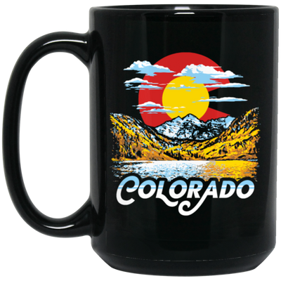 Colorado Gift, Oil Paint Art, Landscape Gift Colorado, Love Mountain And Moon Black Mug
