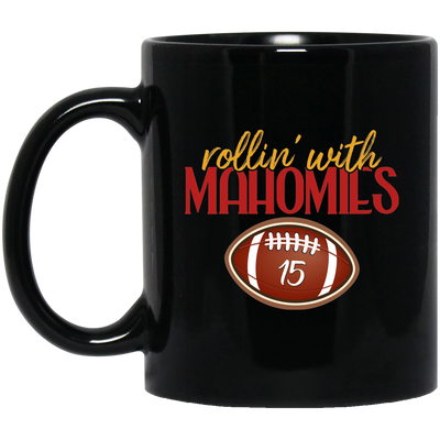 Rollin With Mahomies, Love Rugby Sport, My Love Is Mahomies Black Mug