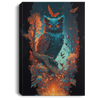 Blue Owl In The Jugle, Cyborg Night Owl In The Jungle Canvas