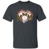 Funny Baseball Mom, Leopard Heart Mom, Ball Sport Lover Gift, Leopard Baseball Unisex T-Shirt