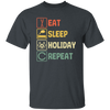 Funny Holiday Travel Eat Sleep Repeat Retro Style