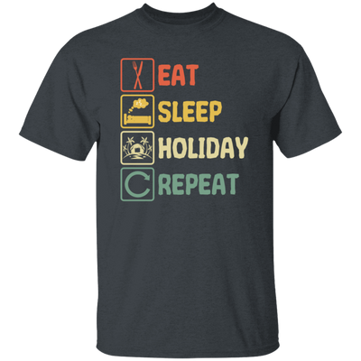 Funny Holiday Travel Eat Sleep Repeat Retro Style