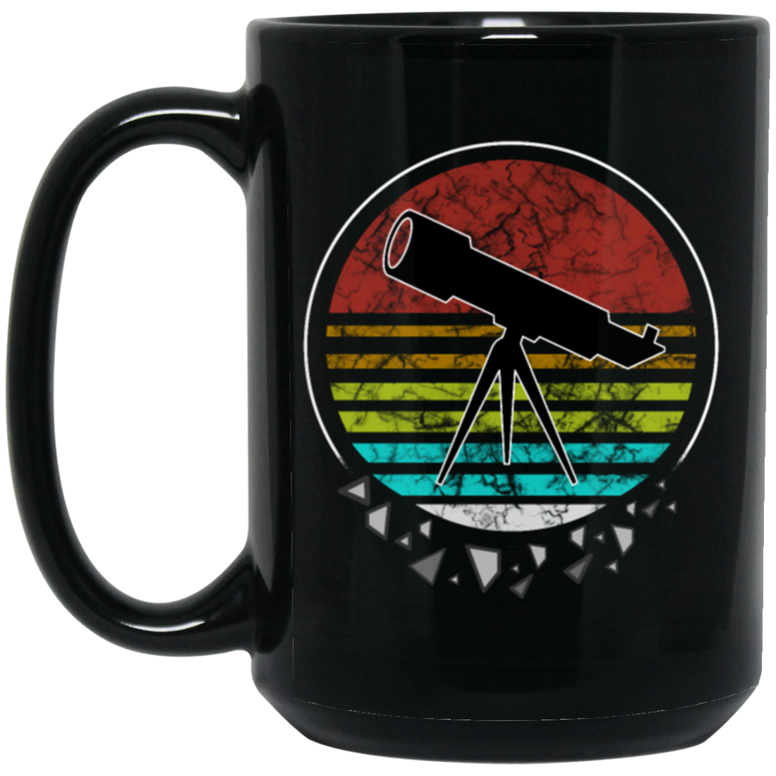 Retro Sonne Telescope Sky Astronomy Univers Black Mug