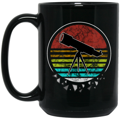 Retro Sonne Telescope Sky Astronomy Univers Black Mug