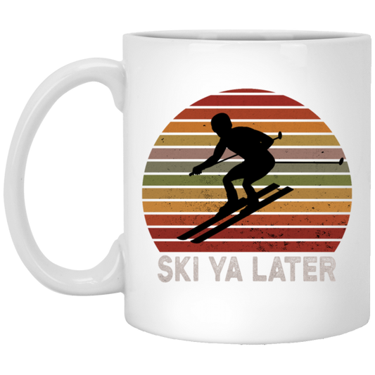Vintage Ski ya later See you later Skiing Retro