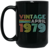 Birthday Gift Vintage April 1979 Forty Years Black Mug