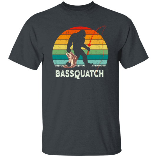 Retro Bass Quatch Angler Fish Vintage Gift For Friend Unisex T-Shirt