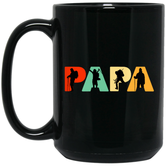 Climber Hiker Dad Gift, Funny Papa Hiking Retro