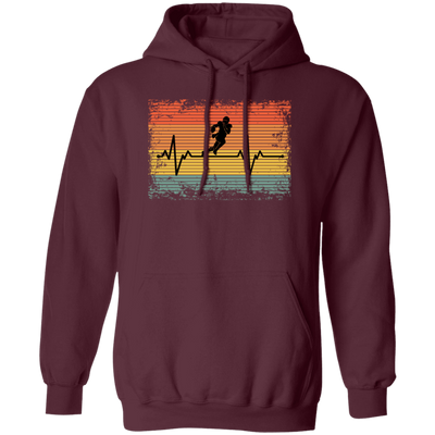 Retro Heartbeat Football Gift Pullover Hoodie