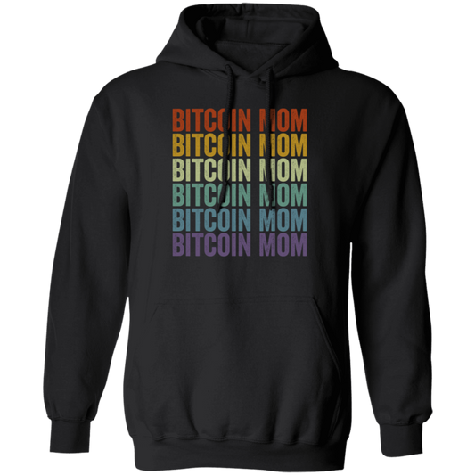 Retro Bitcoin Lover Gift, Bitcoin Vintage Mom Gift, Mommy Love Gift Pullover Hoodie