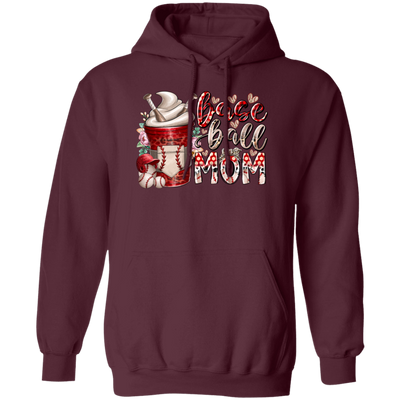 Gift For Mom, Mother's Day Gift, Best Mom Gift, Coffee Lover Gift, Best Baseball Lover Pullover Hoodie