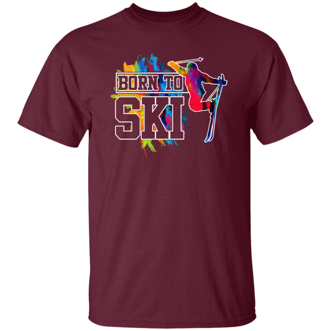 This Design For Skier Born To Ski Colorful Ski Gift Birthday New Year Day Unisex T-Shirt is perfect for skiers of all ages and abilities. Featuring a colorful and vibrant ski-themed design, this stylish t-shirt is sure to make a statement. Unisex sizes are available to ensure the perfect fit for everyone.