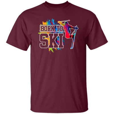 This Design For Skier Born To Ski Colorful Ski Gift Birthday New Year Day Unisex T-Shirt is perfect for skiers of all ages and abilities. Featuring a colorful and vibrant ski-themed design, this stylish t-shirt is sure to make a statement. Unisex sizes are available to ensure the perfect fit for everyone.